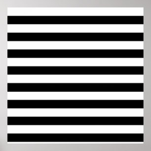 Poster Vintage Classic rayures noir & blanc