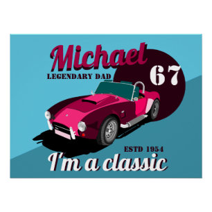 Poster Vintage classique antique voiture légendaire nom d