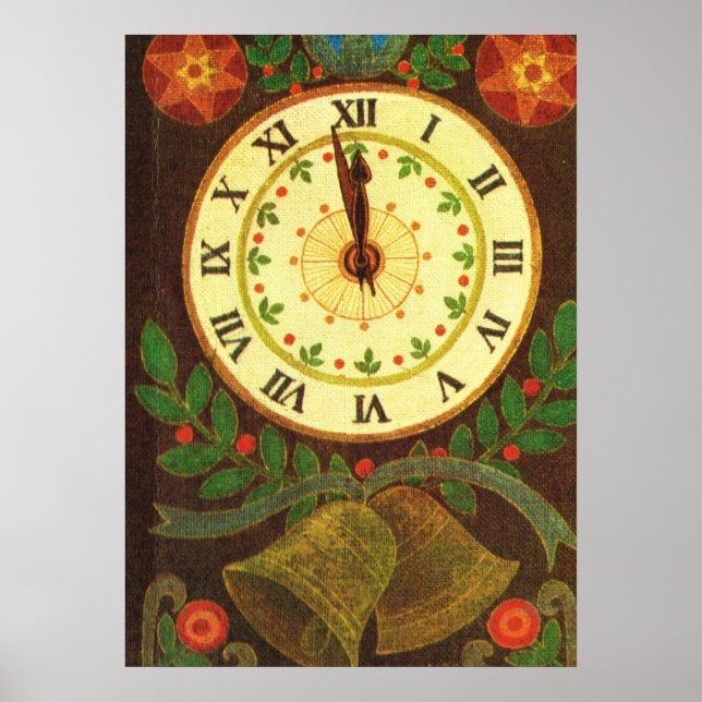 Poster Vintage clock, compte à rebours (Devant)