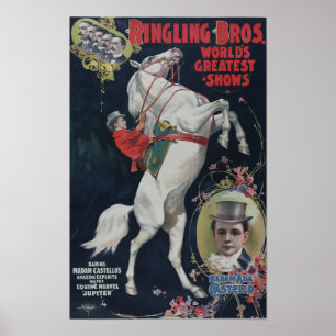 Poster vintage coloré de cirque de Ringling Bros