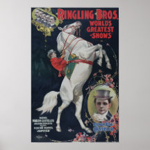 Poster vintage coloré Ringling Bros Circus