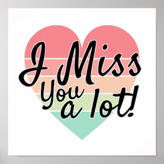 Poster vintage coloré, tu me manques beaucoup de coeur.