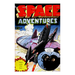 Poster Vintage Comic Cover , Space Adventures 2 custom