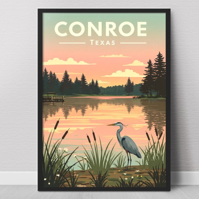 Poster Vintage Conroe Texas (Créateur téléchargé)