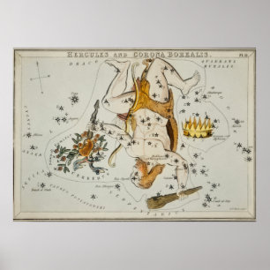 Poster Vintage Constellation Illustration