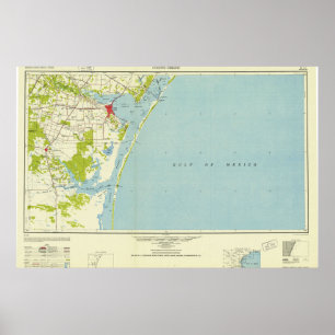 Poster Vintage Corpus Christi TX Topo