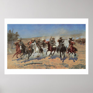 Poster Vintage Cowboys, une touche pour le bois par Remin