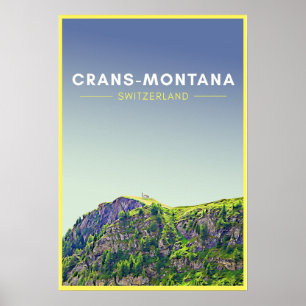 Poster Vintage Crans-Montana Suisse Art