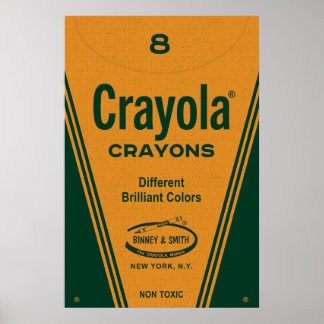 Poster Vintage Crayon Box Wall Art – Retro Color Typograp