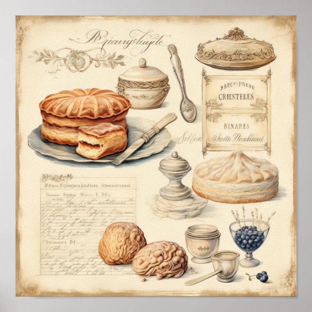 Poster Vintage culinaire Motif (Devant)