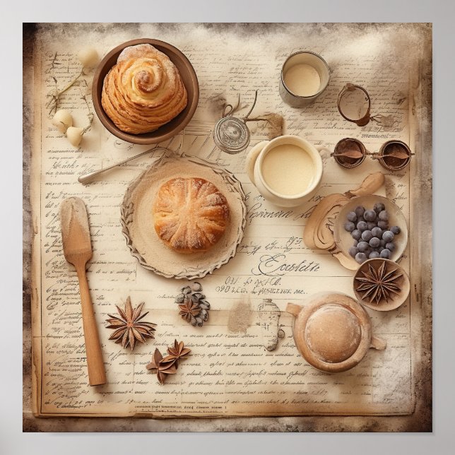 Poster Vintage culinaire Motif (Devant)