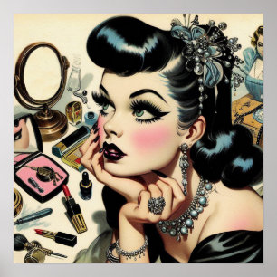Poster Vintage Cute Goth Pin Up