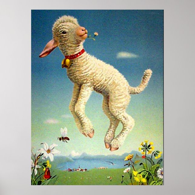 Poster vintage d'agneau suisse (Devant)
