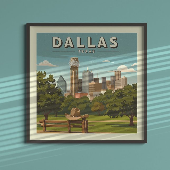 Poster Vintage Dallas Texas (Créateur téléchargé)
