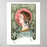 Vintage Dame Art Nouveau | Personnalisé