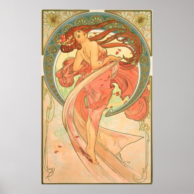 Poster Vintage dance by Alphonse Mucha (Devant)