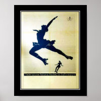 Poster vintage de ballet et de roulettes