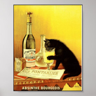 Poster vintage de bourgeois d'absinthe