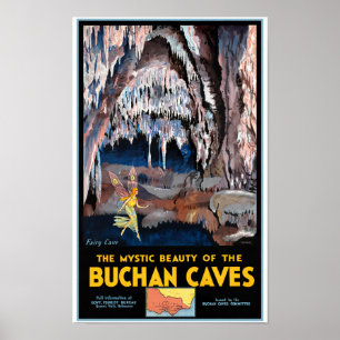 Poster vintage de Buchan Caves Australie