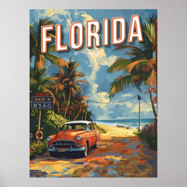 Poster Vintage de Floride (Devant)