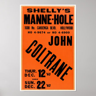 Poster vintage de jazz Coltrane Live