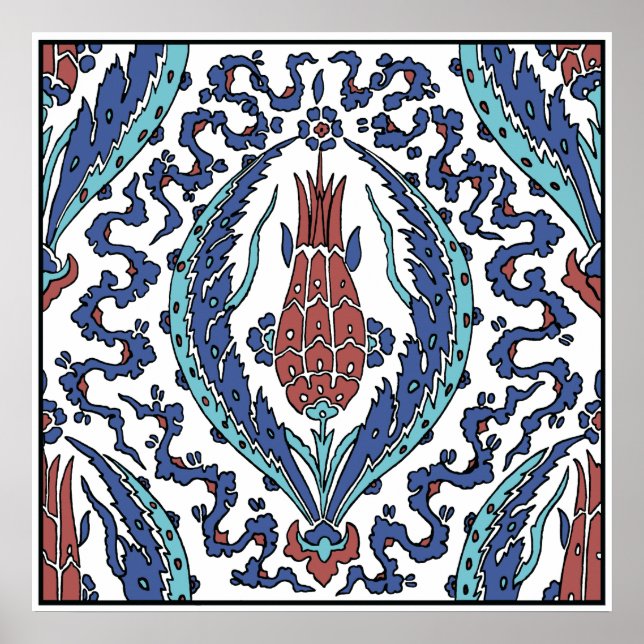 Poster vintage de la belle tulipe turque (Devant)