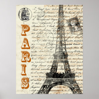 Poster Vintage de la Tour Eiffel