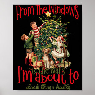 Poster Vintage De Les Fenêtres Aux Murs Je Suis Sur Le Po