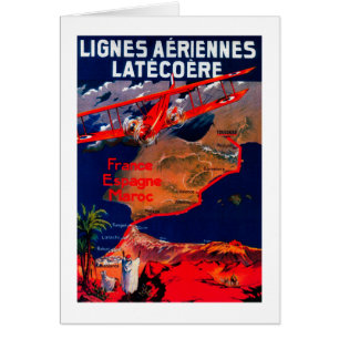 Poster vintage de Lignes Aeriennes Latecoere