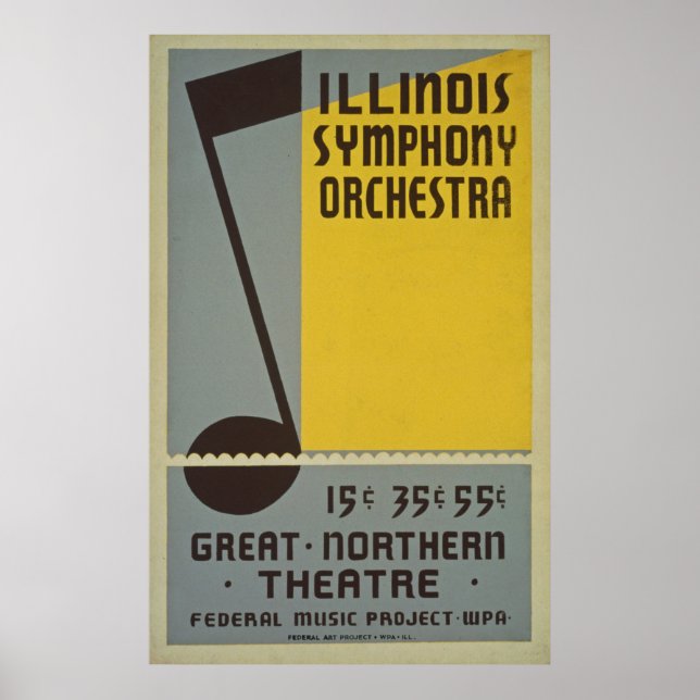 Poster vintage de l'Orchestre symphonique (Devant)