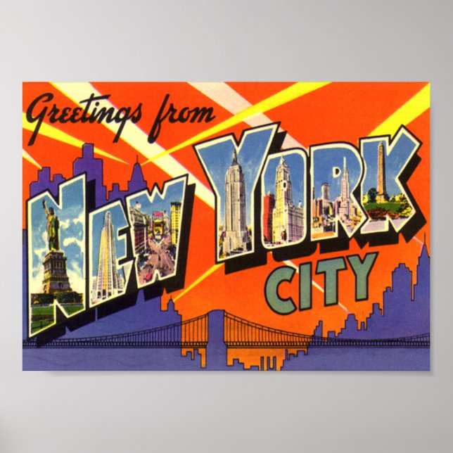 Poster vintage de New York (Devant)