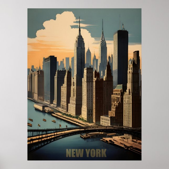 Poster vintage de New York (Devant)