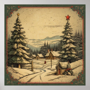 Poster vintage de Noël