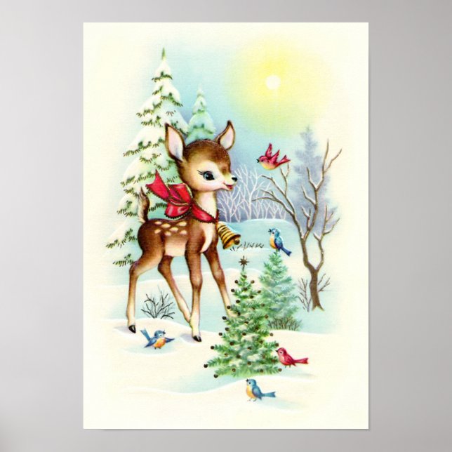 Poster Vintage de Noël rétro (Devant)