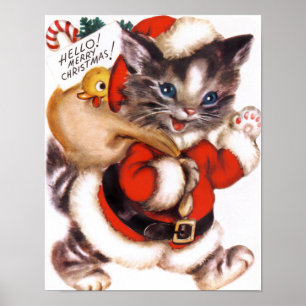 Poster Vintage de Noël rétro vacances