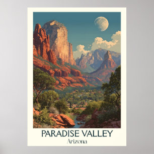 Poster vintage de Paradise Valley Arizona   Retro 
