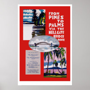 Poster Vintage de Pins à Palms Hellgate Bridge