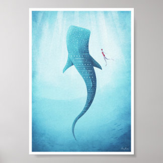 Poster vintage de requin-baleine