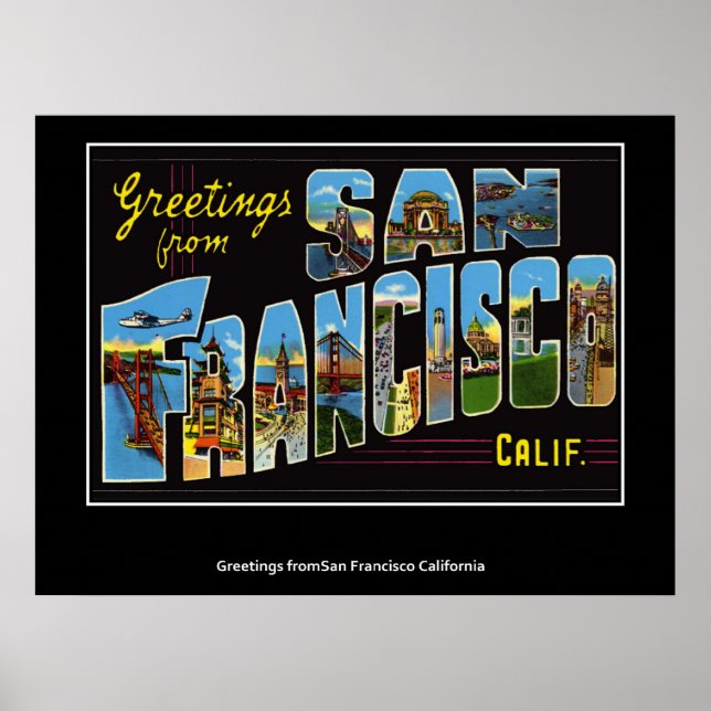 Poster vintage de San Francisco en Californie (Devant)