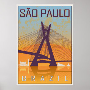 Poster vintage de Sao Paulo