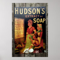 Poster vintage de savon Hudsons Imprimer