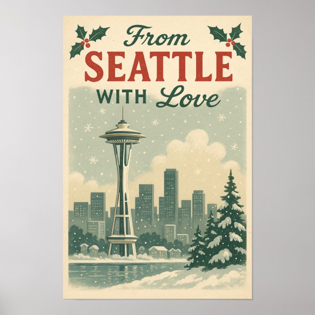 Poster Vintage "De Seattle Avec Amour" (Devant)