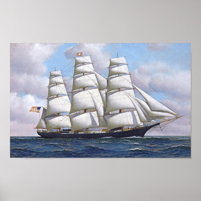 Poster vintage de voilier (Devant)