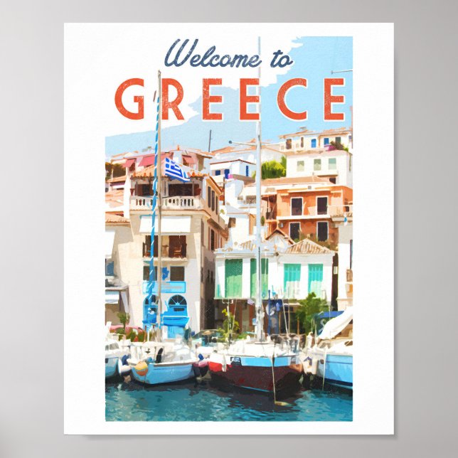 Poster vintage de voyage Grèce (Devant)