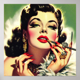 Poster Vintage des années 1950 Glamor Girl