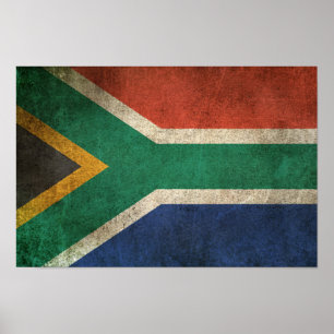 Poster Vintage Distressed Flag of South Africa