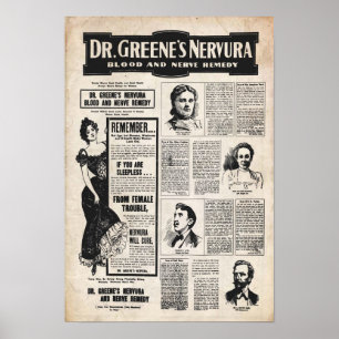 Poster vintage Dr Greene Nervura
