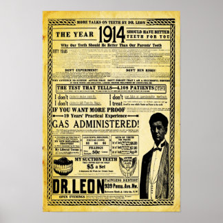 Poster Vintage Dr Leon Dentist Office Imprimer