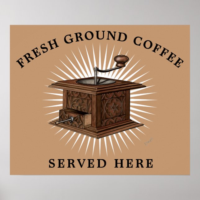 Poster vintage du broyeur de café (Devant)