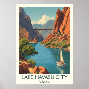 Poster vintage du lac Havasu City Arizona   Retro 